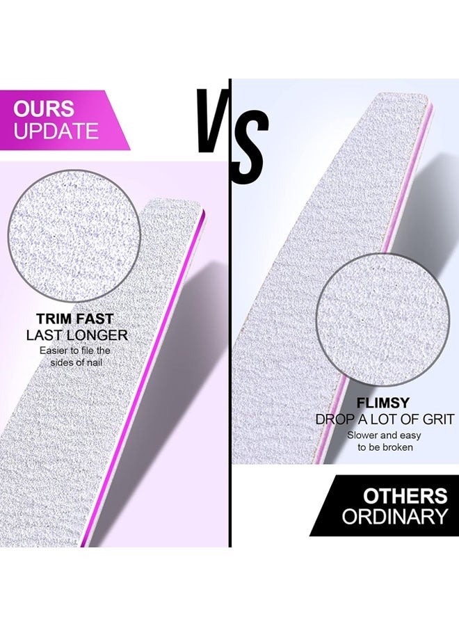 مجموعة مبارد أظافر مكونة من 10 قطع، 5 أشكال مختلفة لمبارد الأظافر الأكريليك والجيل، ألواح صنفرة بدرجة خشونة 100/180، مجموعة مبارد وملمع أظافر - Image 5